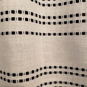 DKNY black and off-white curtains